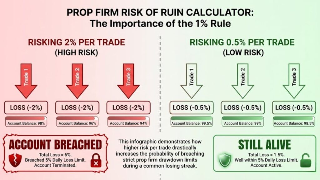 prop firm risk of ruin calculator Position Sizing for Drawdown