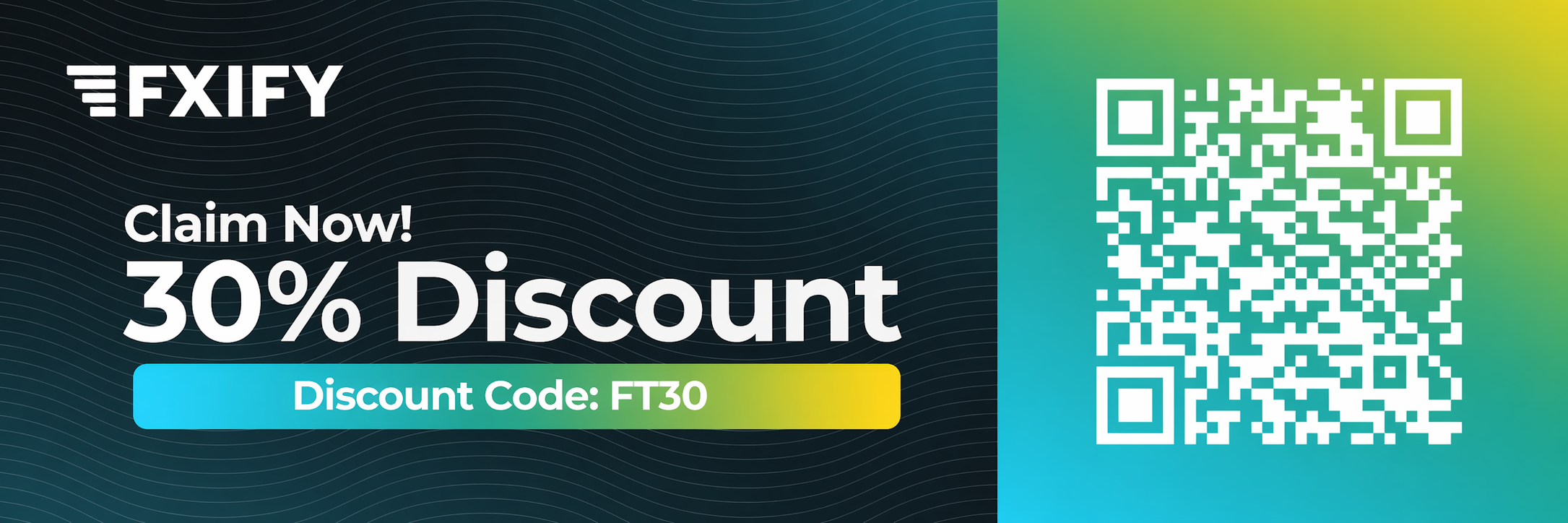 FXIFY coupon code banner showing the active discount offer