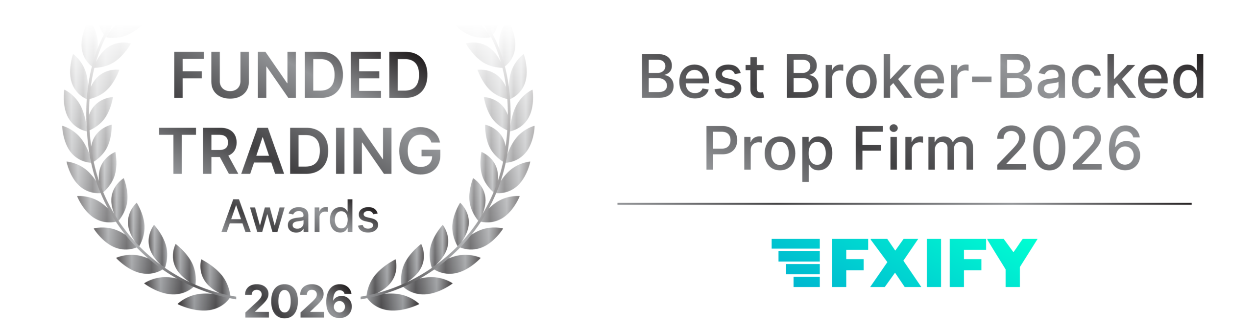 FXIFY Best Broker Backed Prop Firm 2026 award badge